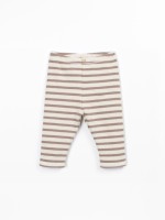 Striped jersey leggings in recycled cotton