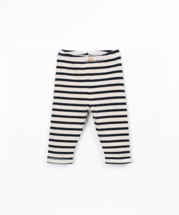 Striped jersey leggings in recycled cotton