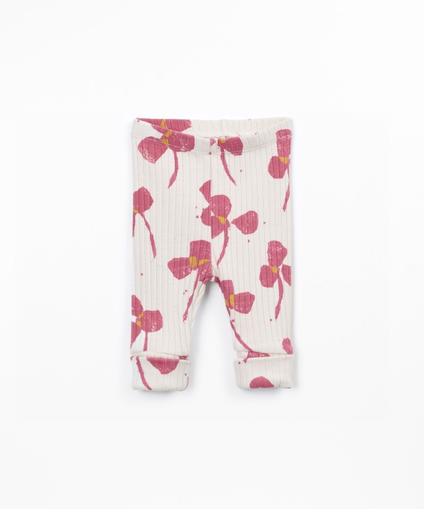 Printed Leggings in Recycled Cotton and Polyester