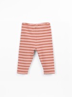 Striped jersey leggings in recycled cotton