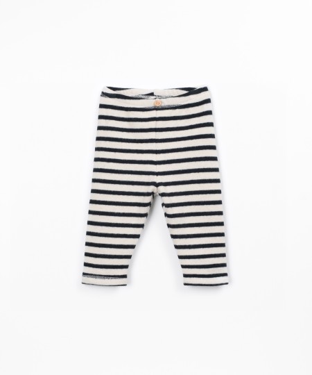 Striped jersey leggings in recycled cotton