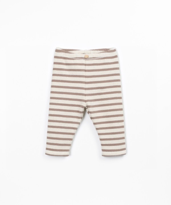 Striped jersey leggings in recycled cotton