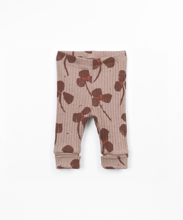 Printed Leggings in Recycled Cotton and Polyester