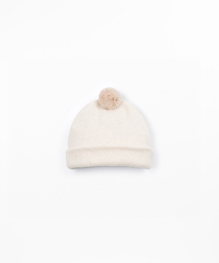 Knit beanie with recycled cotton