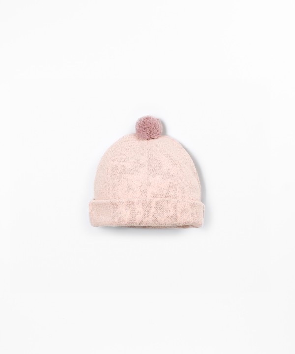 Knit beanie with recycled cotton