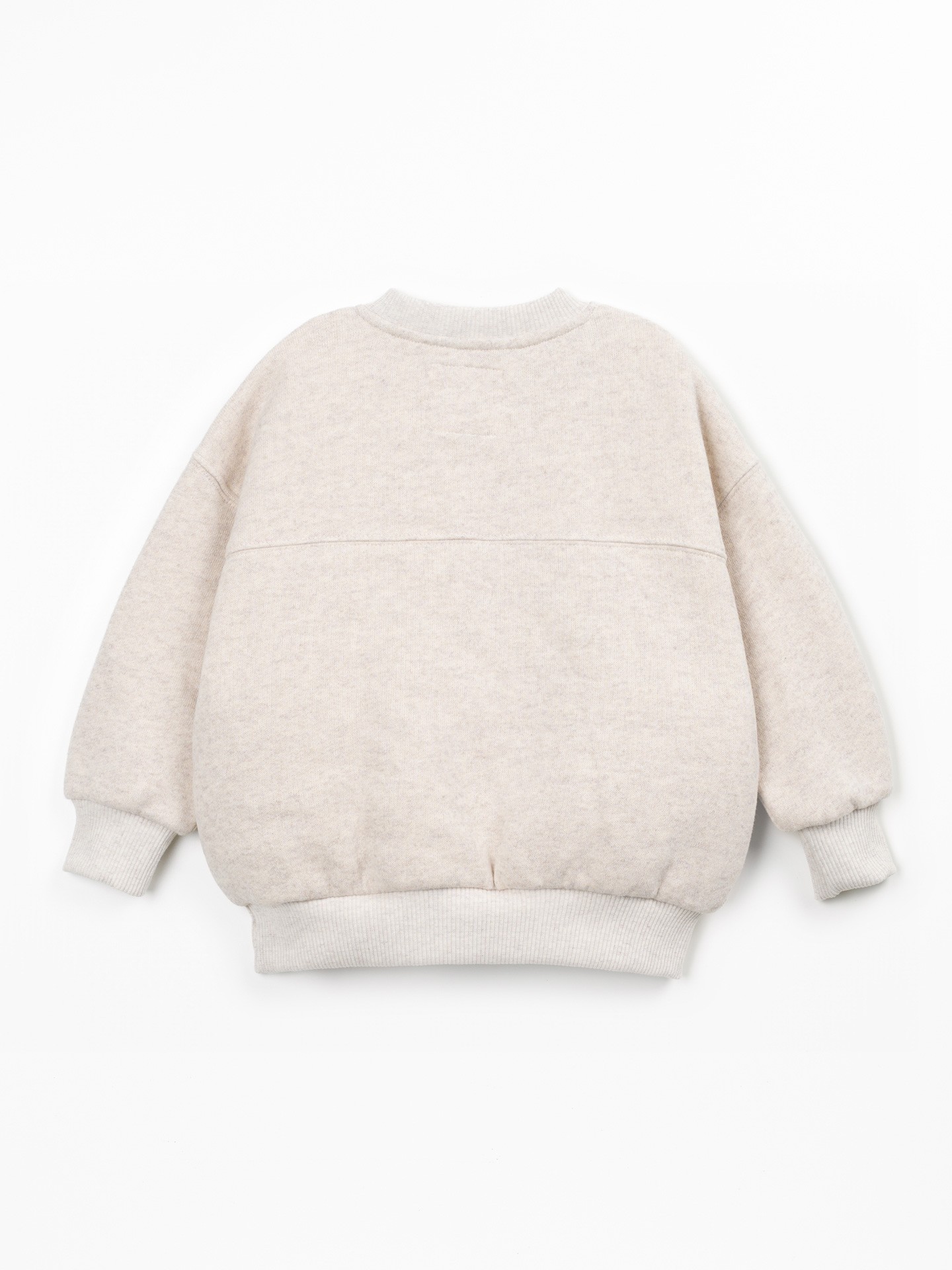 Sweater with a blend of cotton, recycled cotton, and recycled polyester