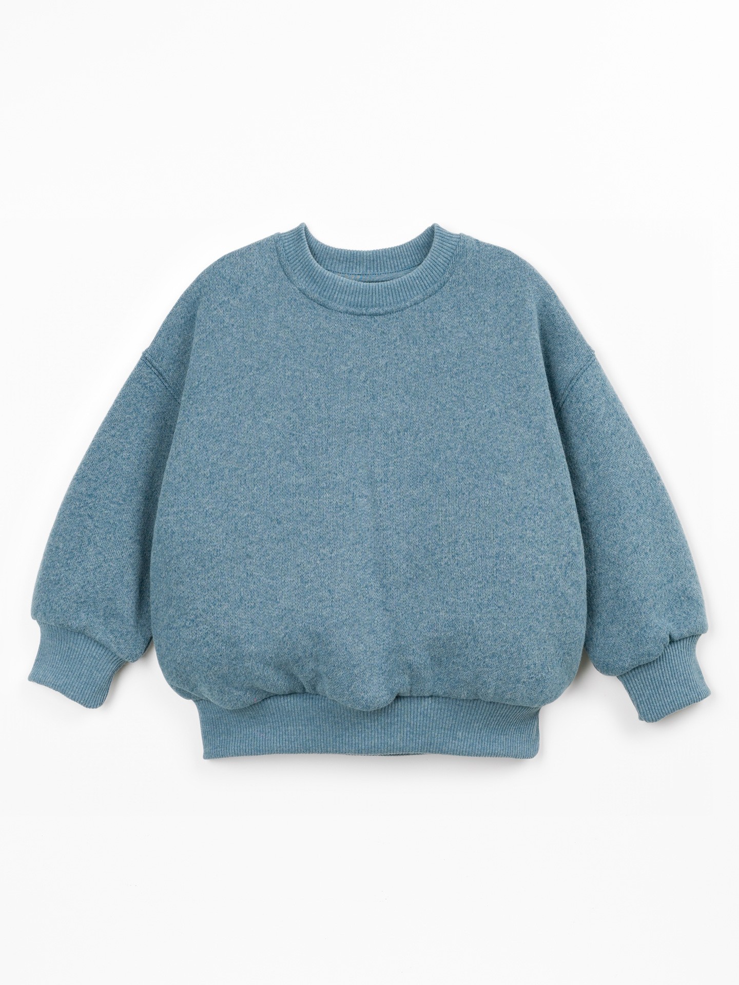 Sweater with a mix of cotton, recycled cotton, and recycled polyester