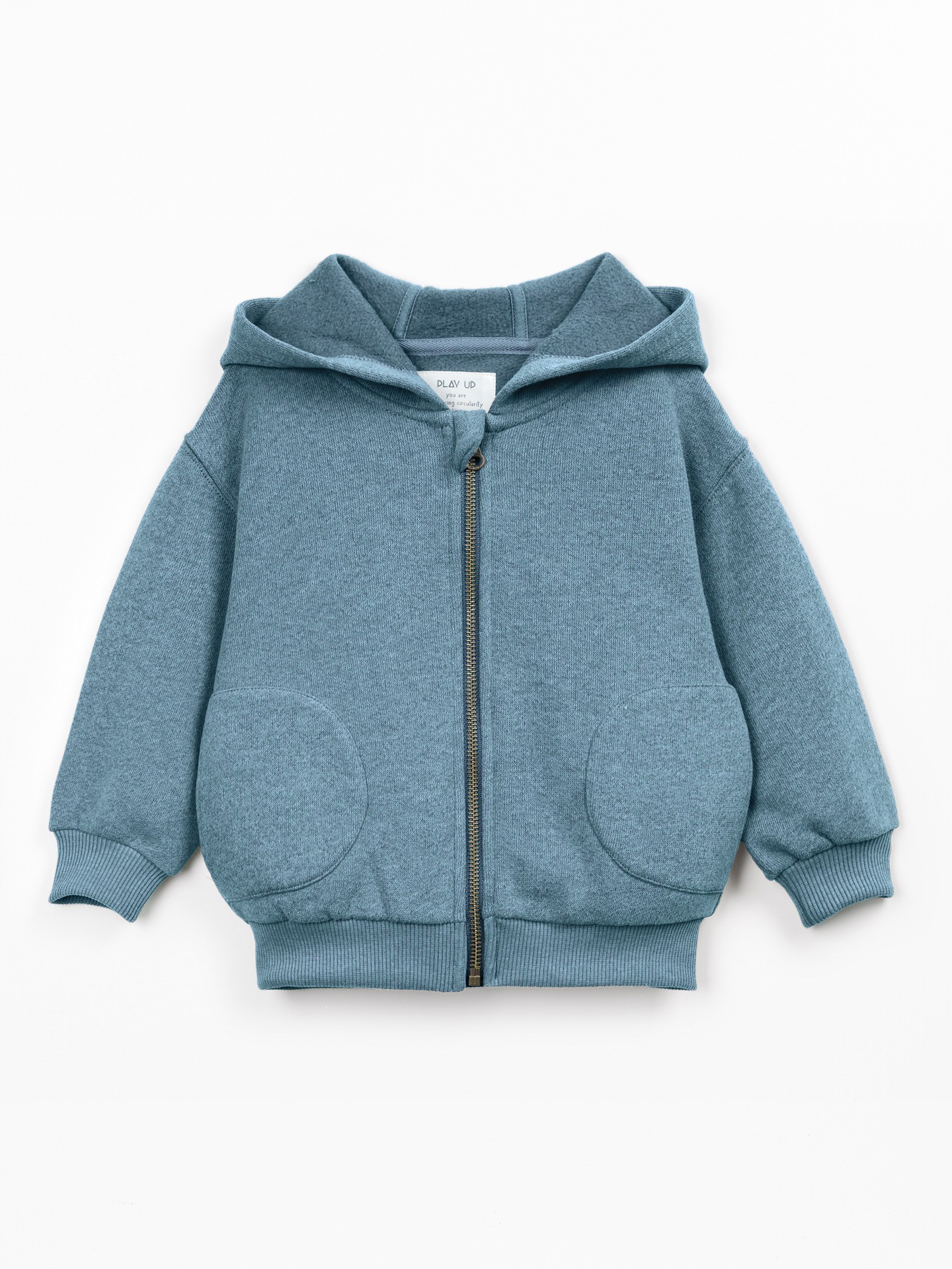 Veste en maille avec capuche et fermeture éclair