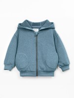 Knitted jacket with hood and zipper
