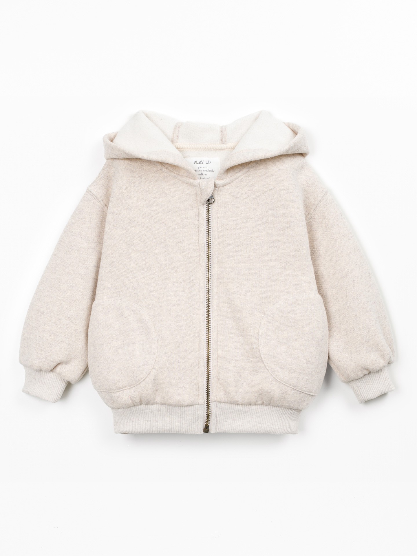 Veste en maille avec capuche et fermeture éclair