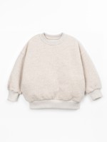 Sweater with a blend of cotton, recycled cotton, and recycled polyester