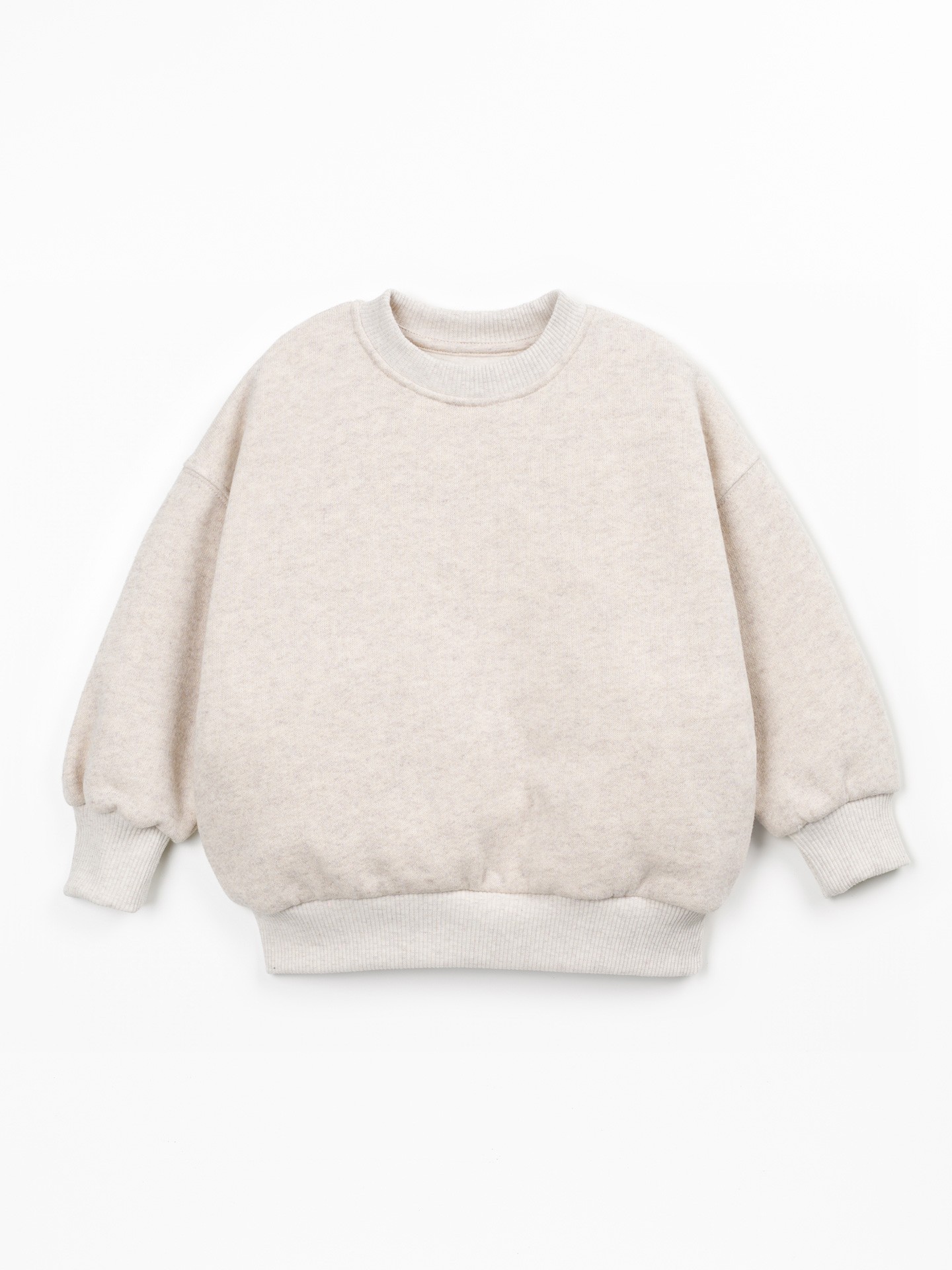 Sweater with a blend of cotton, recycled cotton, and recycled polyester