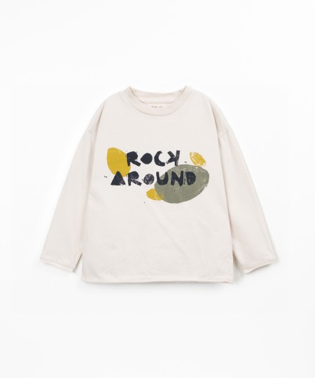 T-shirt in cotton and recycled cotton with front design