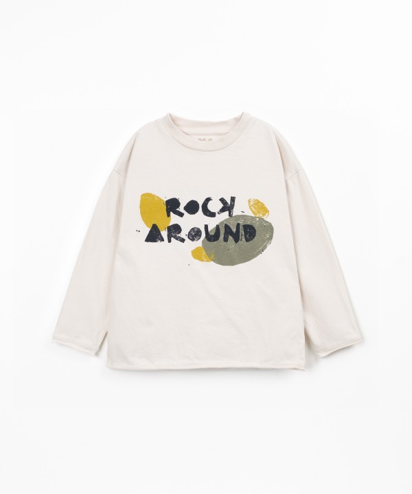 T-shirt in cotton and recycled cotton with front design