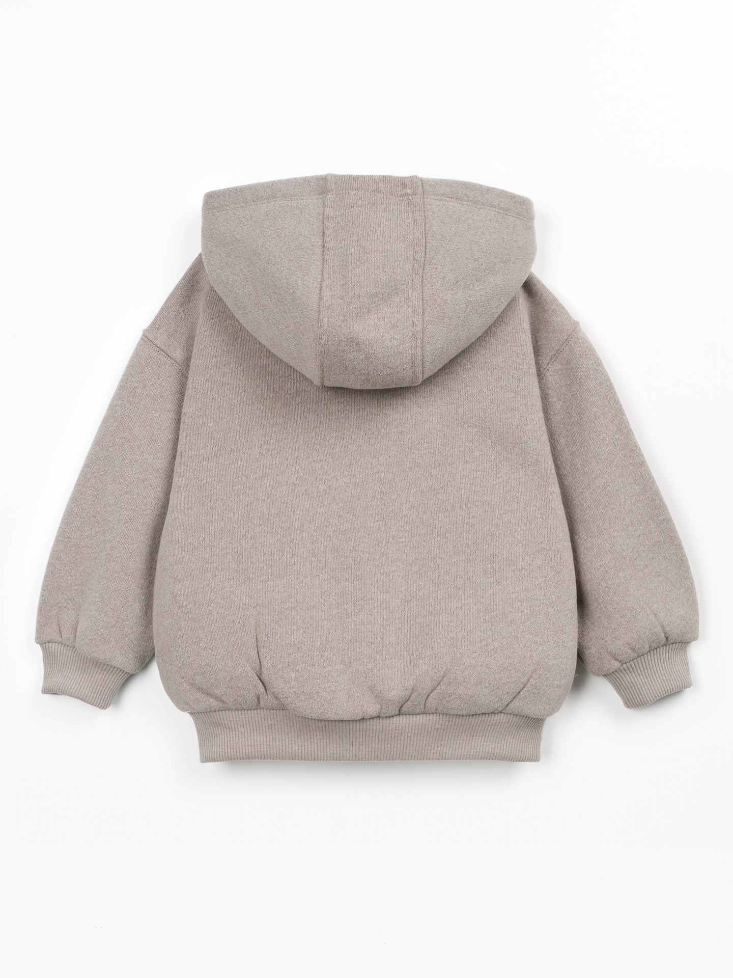 Knitted jacket with hood and zipper