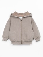 Knitted jacket with hood and zipper Knitted jacket with hood and zipper