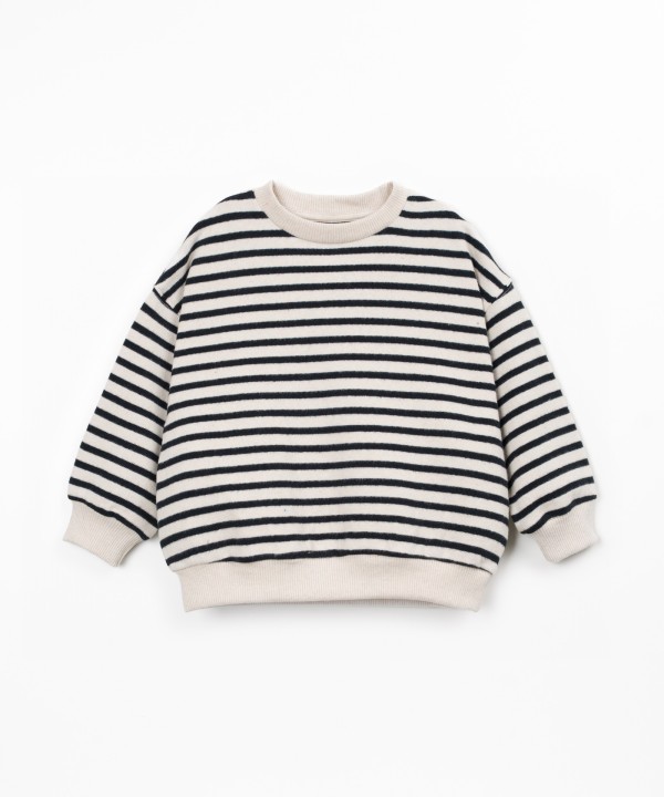 Knit sweater with cotton and recycled cotton blend
