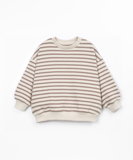 Knit sweater with cotton and recycled cotton blend