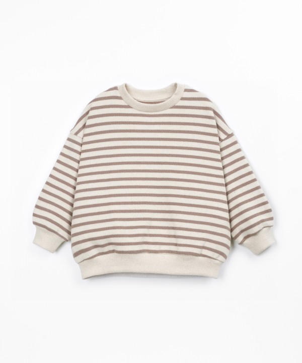 Knit sweater with cotton and recycled cotton blend