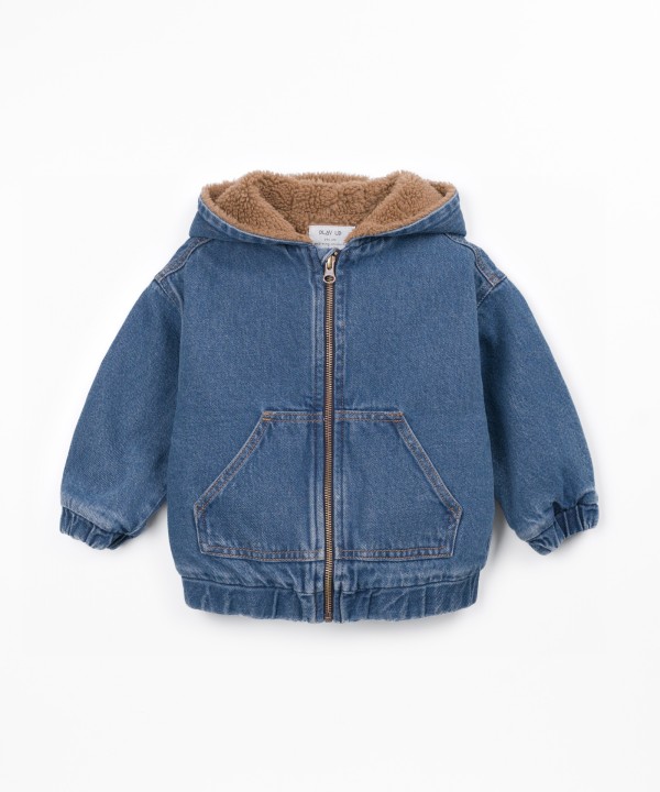 Denim jacket with fur lining