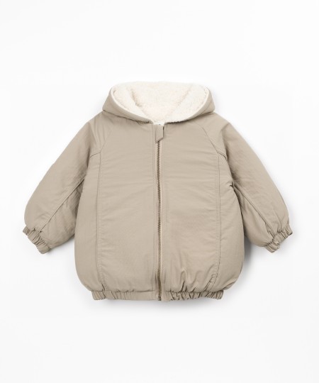 Coat with fur lining in organic cotton