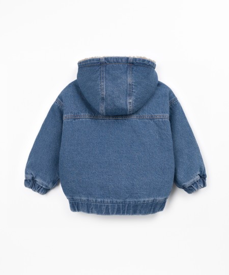 Denim jacket with fur lining