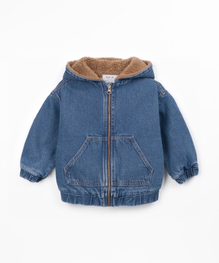 Denim jacket with fur lining