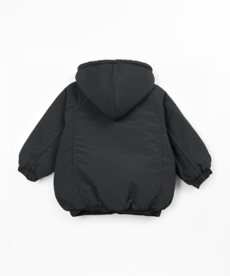 Coat with fur lining in organic cotton