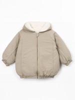 Coat with fur lining in organic cotton
