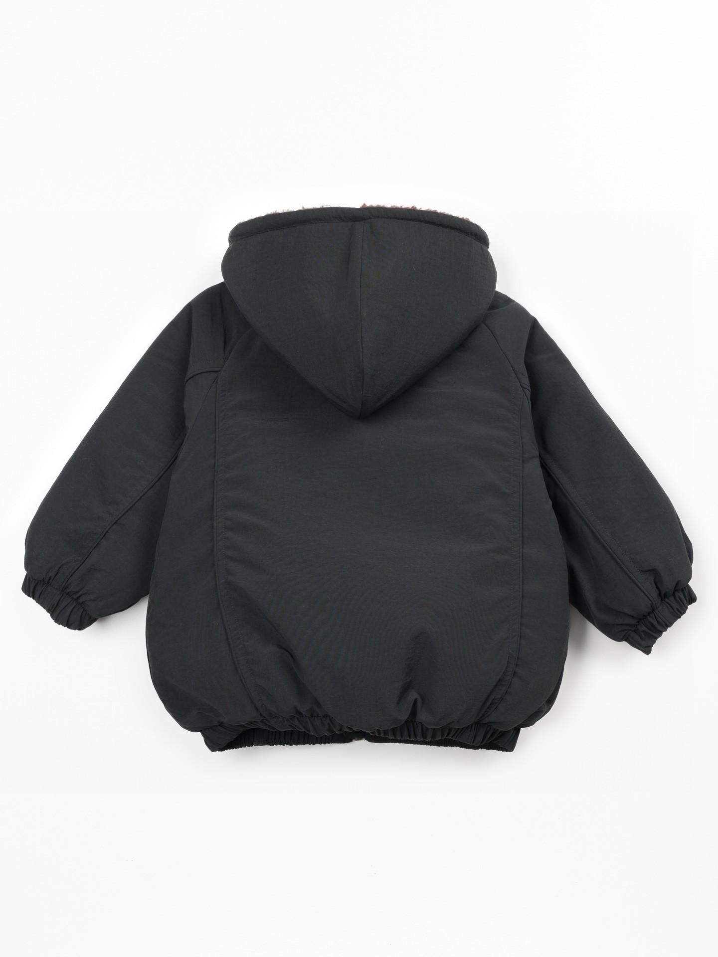 Coat with fur lining in organic cotton
