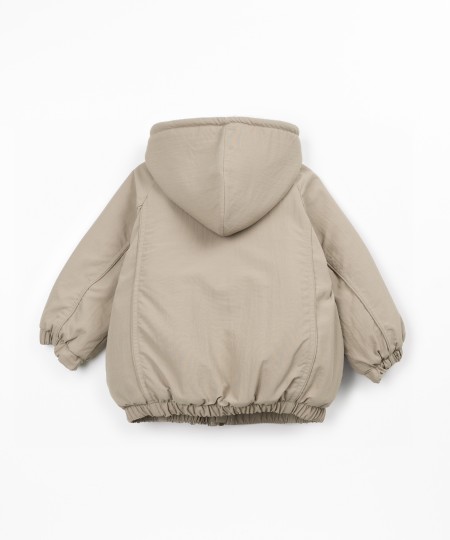 Coat with fur lining in organic cotton