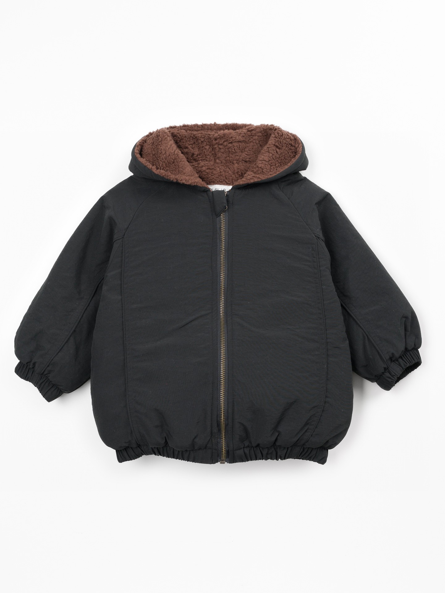Coat with fur lining in organic cotton