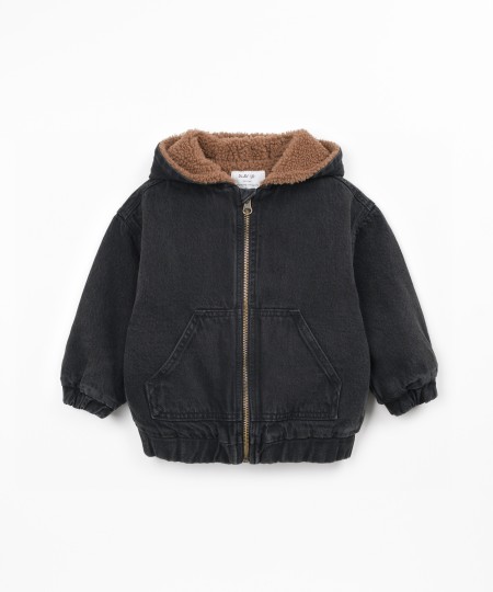 Denim jacket with fur lining