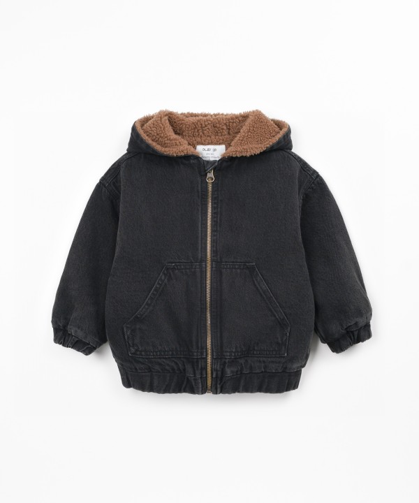 Denim jacket with fur lining