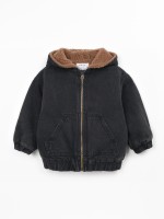 Denim jacket with fur lining