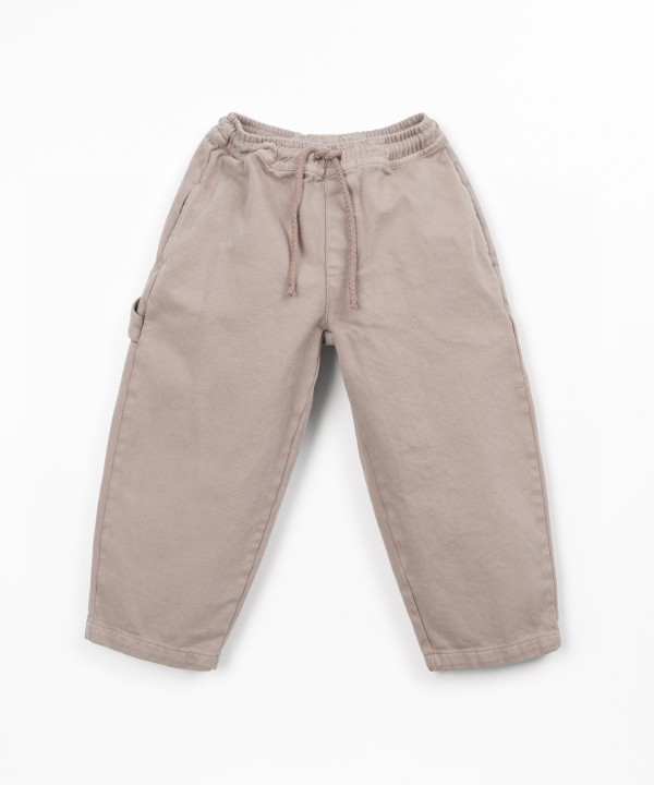 Cotton twill trousers with elastic waist