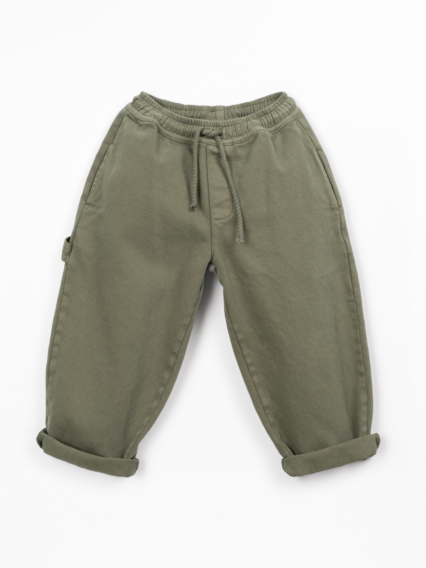 Pantalon en sergé de coton avec taille élastique