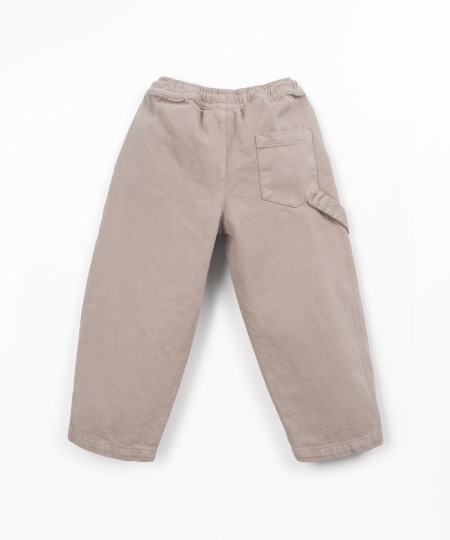 Cotton twill trousers with elastic waist