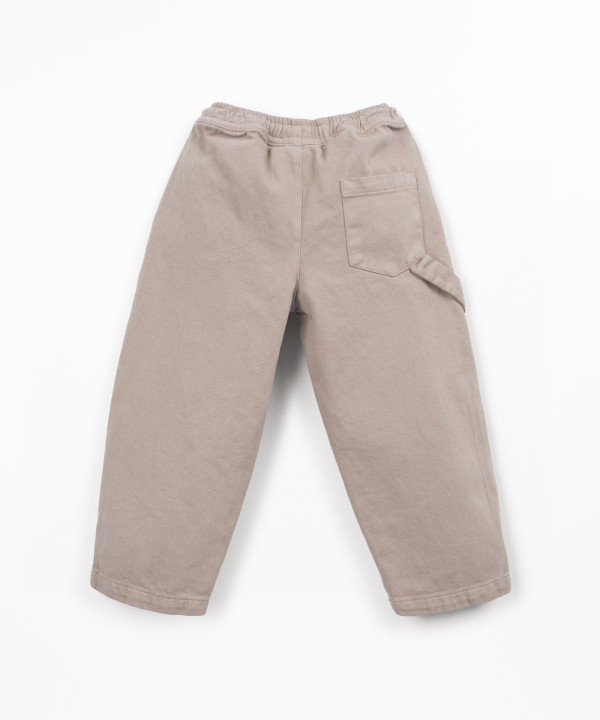 Cotton twill trousers with elastic waist