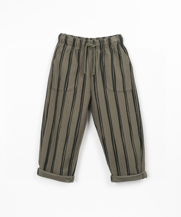 Striped knit trousers
