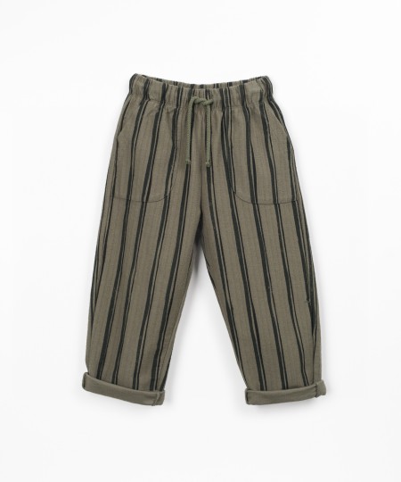 Striped knit trousers