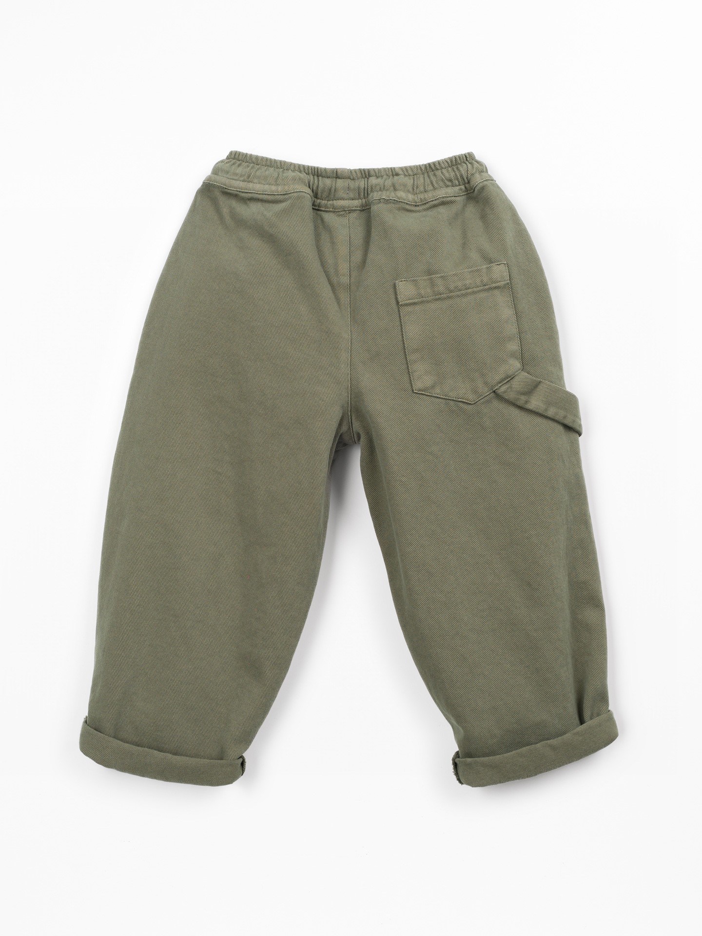 Pantalon en sergé de coton avec taille élastique