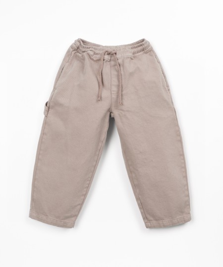 Cotton twill trousers with elastic waist