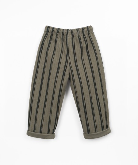 Striped knit trousers