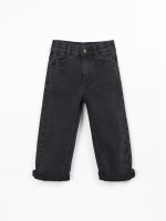 Denim trousers with adjustable belt Denim trousers with adjustable belt