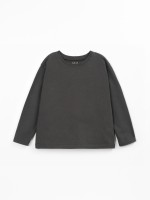 Knit T-shirt with recycled cotton