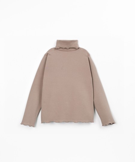 T-shirt in maglia a collo alto