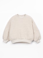 Sweater with a blend of cotton and recycled fibers