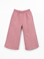 Knit trousers with brushed lining