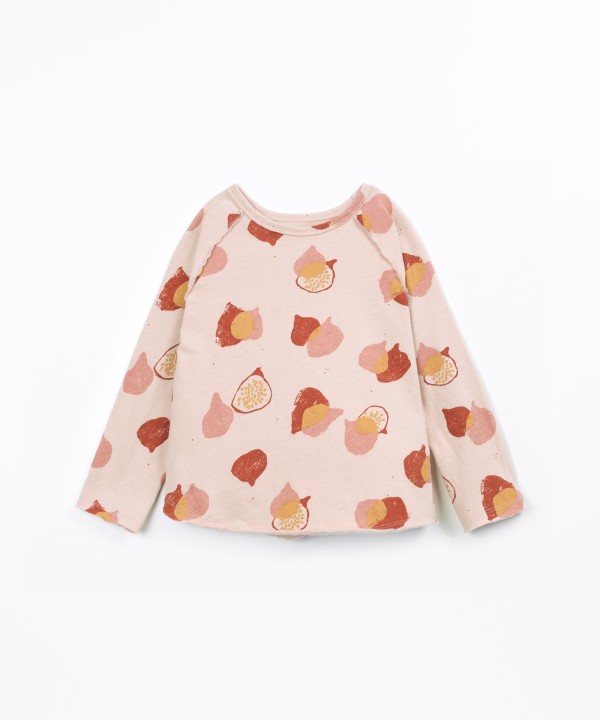 Knit T-shirt with fig print